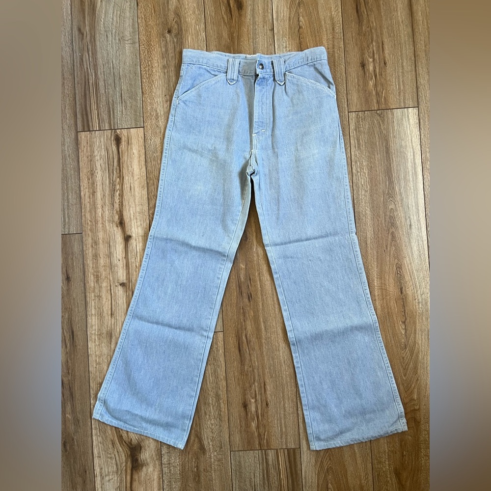 Vintage 70s Live Ins Jeans Talon 42 Zipper USA High Rise Bootcut Denim Size 30W